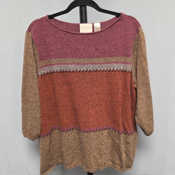 Liz Clairborne First Issue Sweaters - First Issue Liz Clairborne Y2K Mid Sleeve Brown Sweater Size L